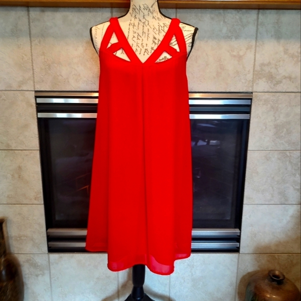 Peach Love California Medium Red Dress!